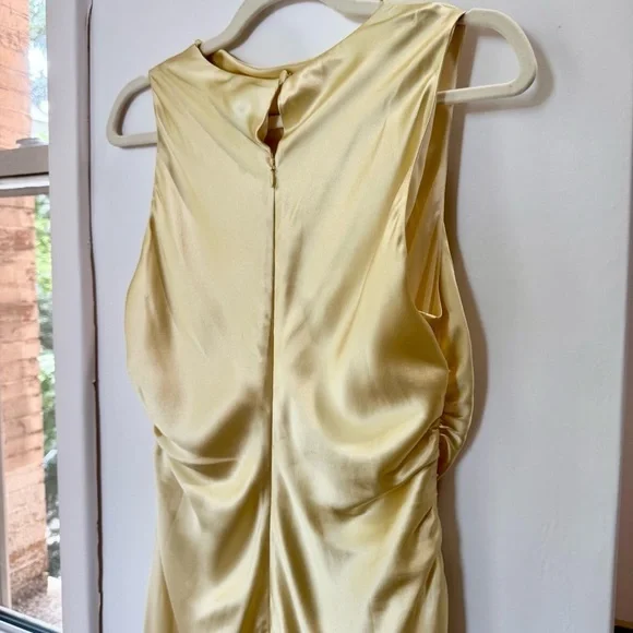 NWT Reformation Logan Silk Dress Long Maxi Wedding Sleeveless in Blonde Yellow 8